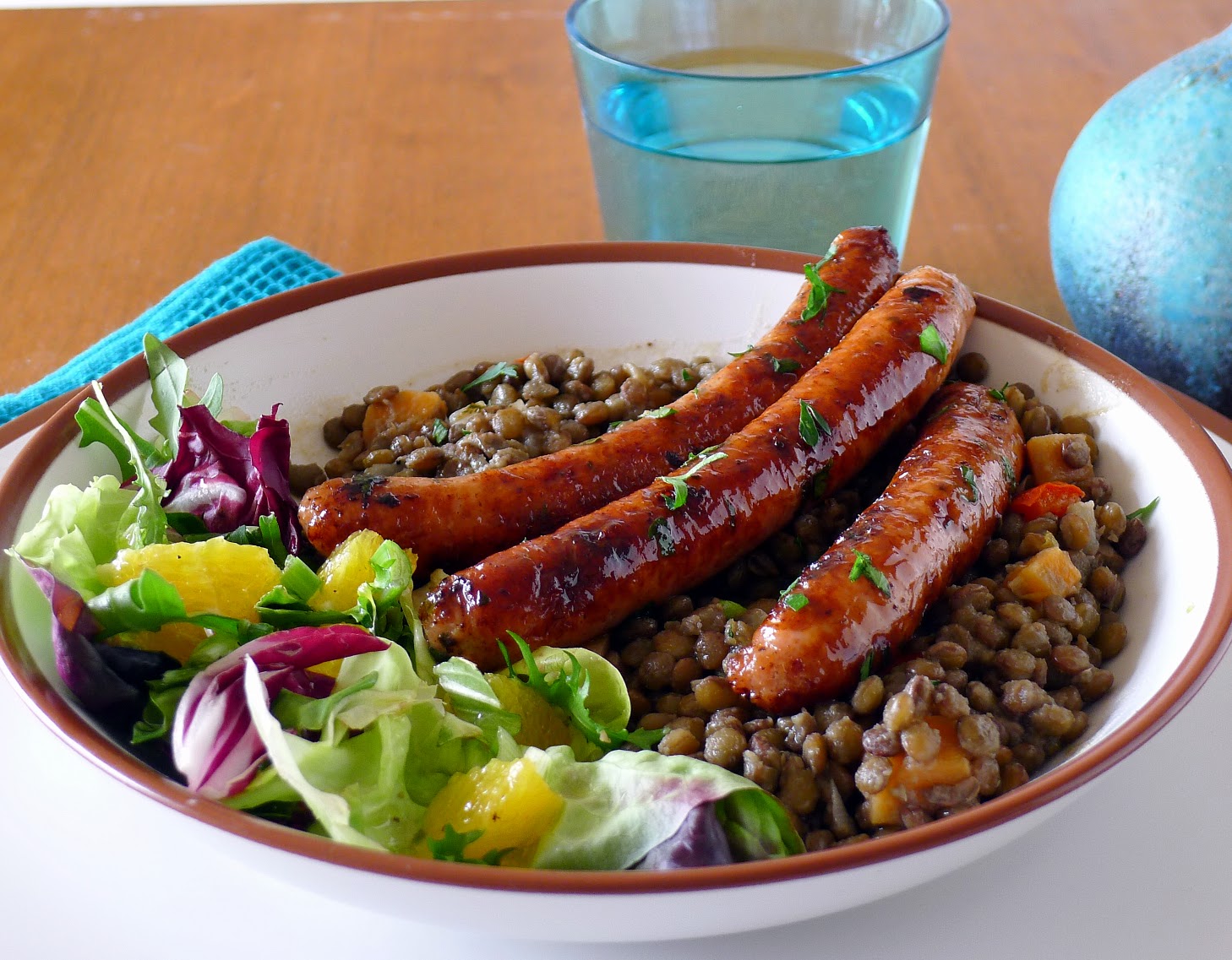 MY KITCHEN IN SPAIN THE SAUSAGE SPECIAL, WITH A SIDE OF—LENTILS!