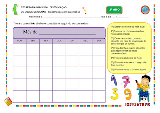 atividades de matematica 3 ano