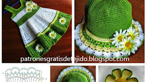 Patrones de vestido y sombrero de niña - click para ver fotos ampliadas