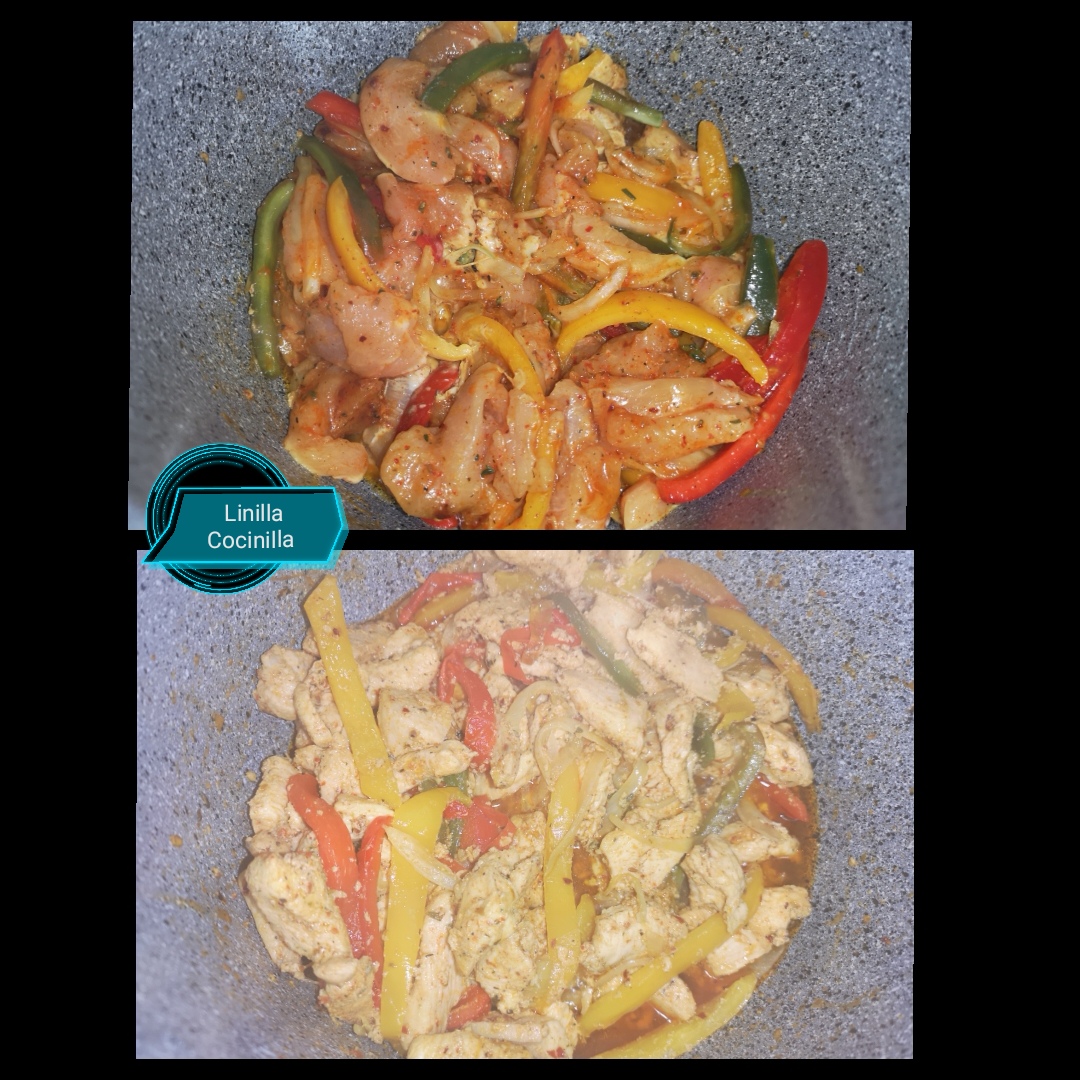 FAJITAS DE POLLO CON VERDURAS OLLA GM