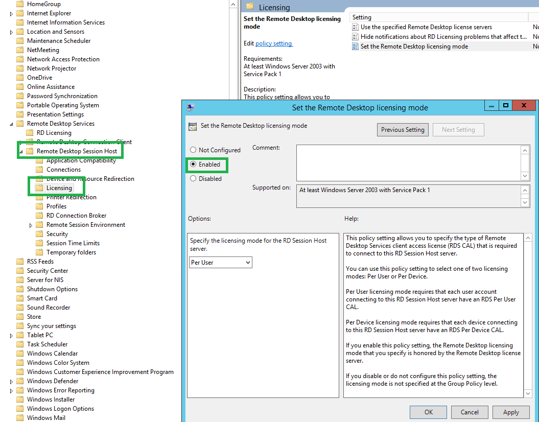 Systems Engineering The Licensing Mode For The Remote Desktop Session