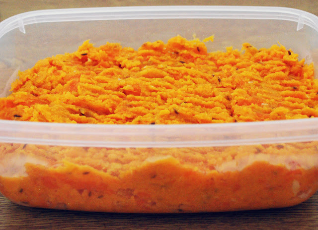 Carrot and sweet potato cumin mash - vegan gluten-free