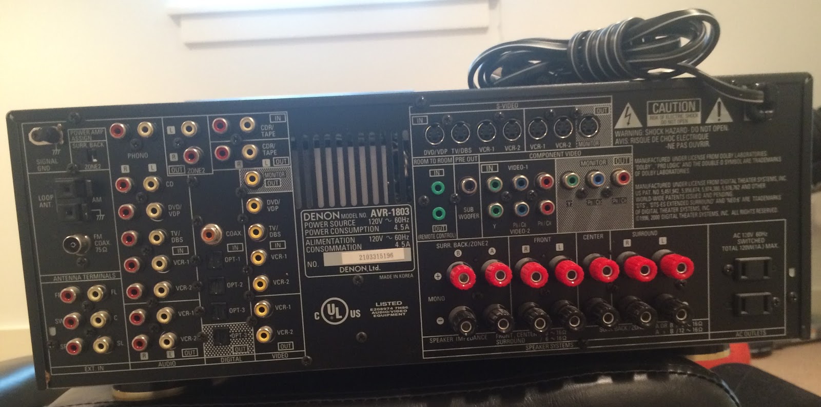 Moving Sale! Denon AV Surround Receiver AVR1803