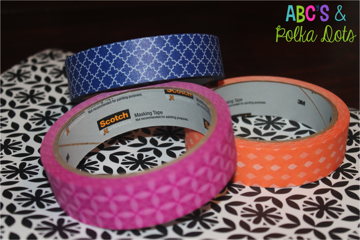 ABC's and Polka Dots Monday Made It Washi Tape Name Sticks