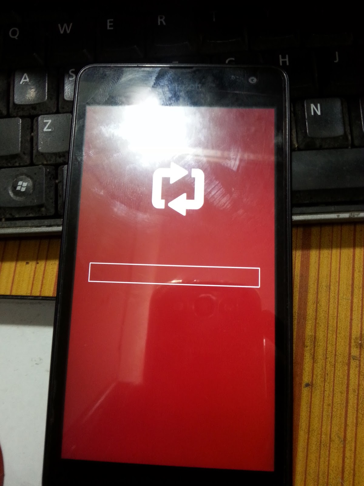 phone screen after start flashing