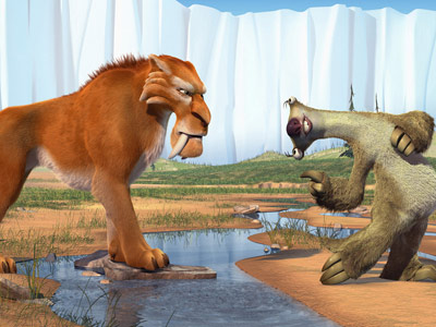 Sid bowing to Diego in Ice Age: The Meltdown animatedfilmreviews.filminspector.com