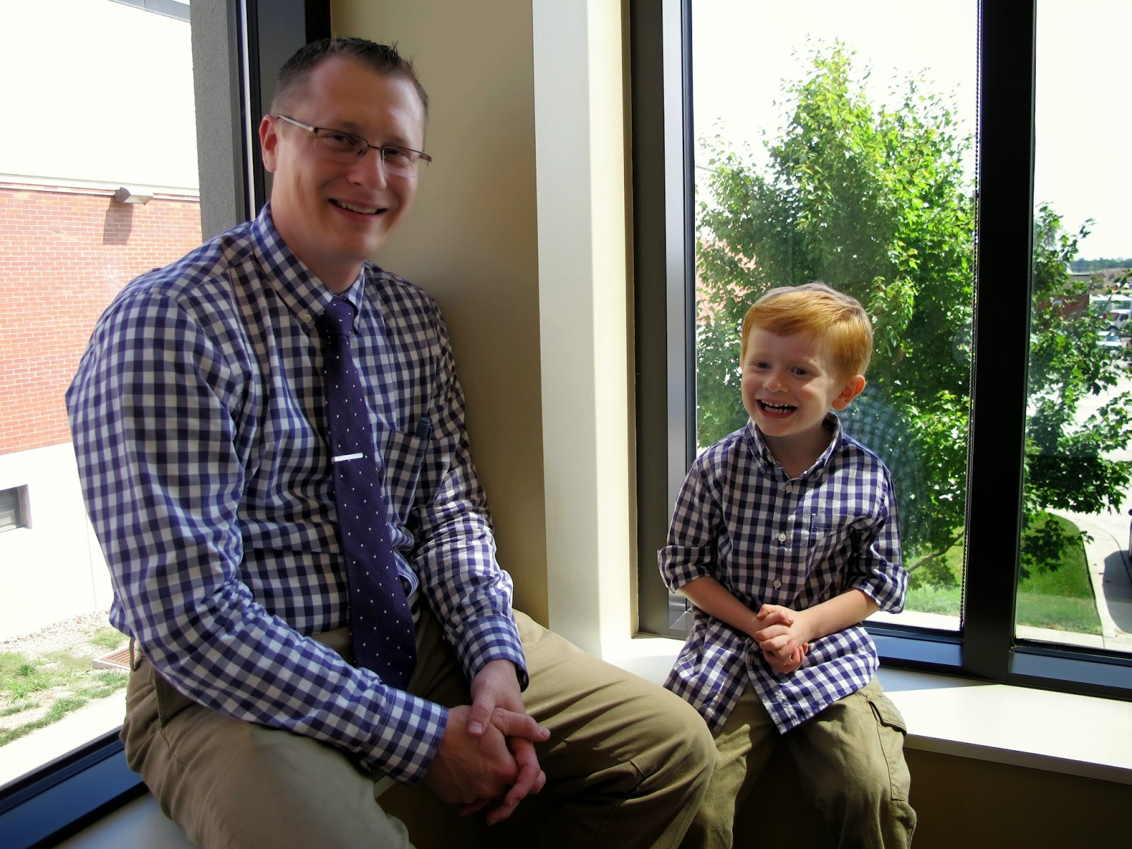 Daddy & Porter in Grape Jelly Shirts