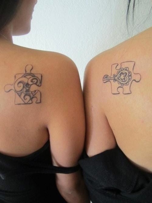 Couple Pair Tattoo Design on Back, Women Back with Couples Tattoo, Tattoo of Amazing Couples Designs, Women, Parts,