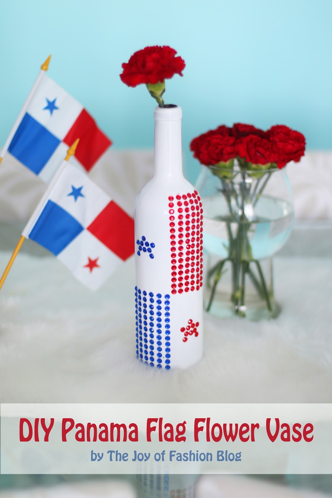 DIY Panama Flag Flower Vase. Click through for full tutorial