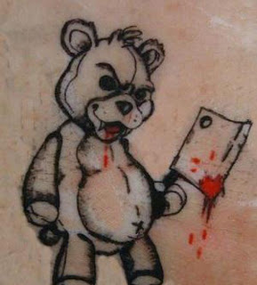 Tatuaje oso de peluche diabolico