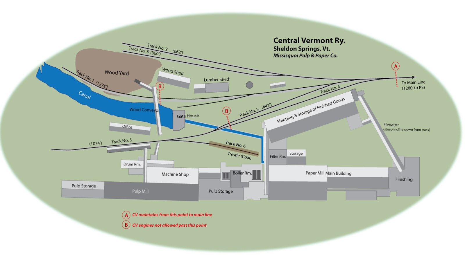 Central Vermont Railway Richford Branch Maps 3, Sheldon Springs