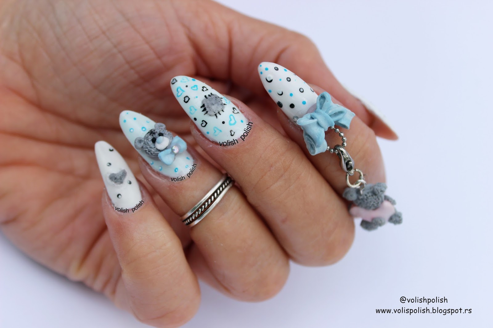 VOLISH POLISH 3D i 4D nail art Tatty Teddy Me to You medvedić od akrila