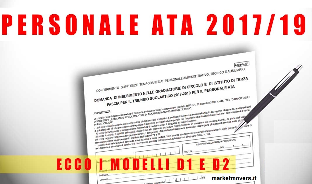SCARICARE MODELLO D1 PERSONALE ATA