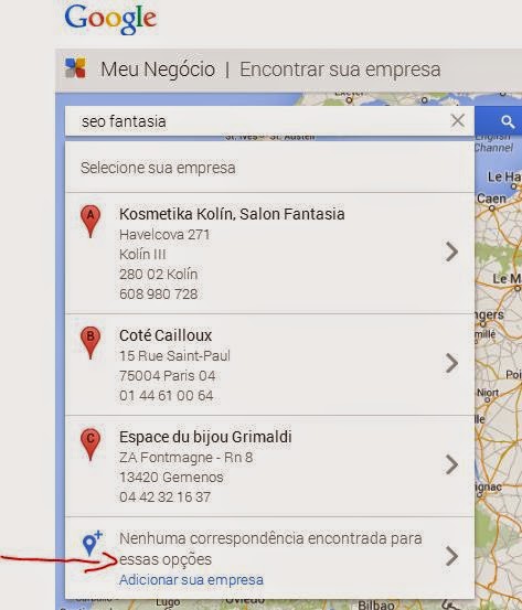 Adicionar empresa no Google Meu Negócio