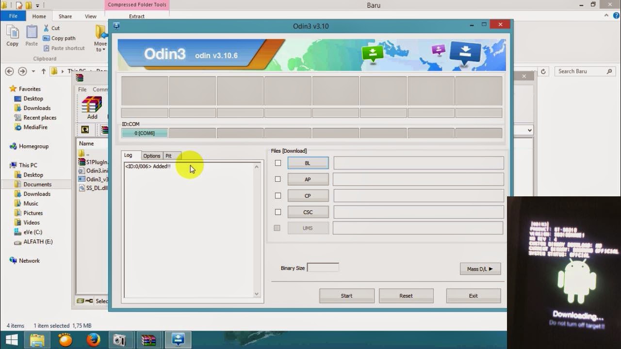 Cara Flash HP Samsung Android Robot Bambu