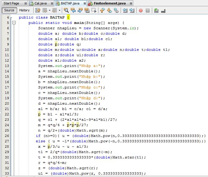 L p tr nh java gi i ph ng tr nh b c 3 ra 1 nghi m ban u hatk