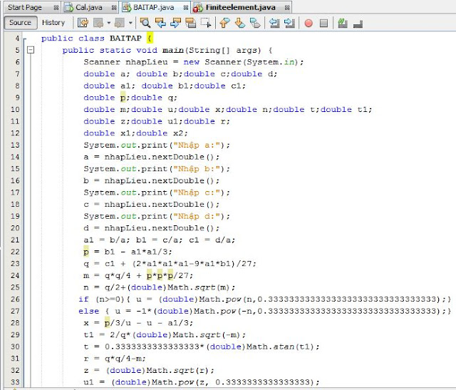 Lập trình java - Giải phương trình bậc 3 (ra 1 nghiệm ban đầu) ~ HATK