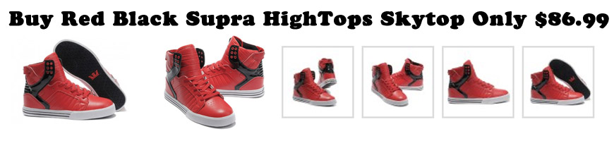 Red Black Supra HighTops Skytop Shoes