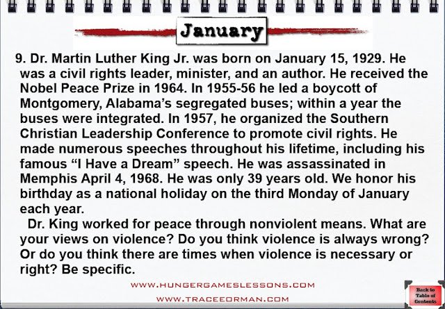 Martin Luther King, Jr. Writing Prompt - from http://www.teacherspayteachers.com/Product/A-Year-of-Journal-Writing-Prompts-Common-Core-Standards