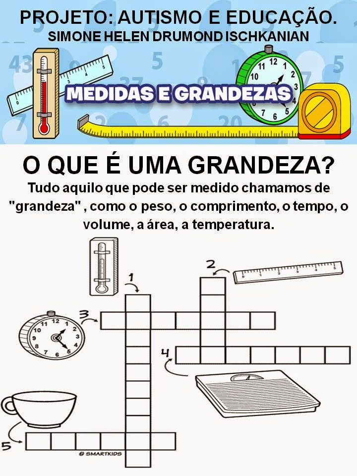 INCLUSÃO - AUTISMO E EDUCAÇÃO SIMONE HELEN DRUMOND: GRANDEZAS E MEDIDAS ...
