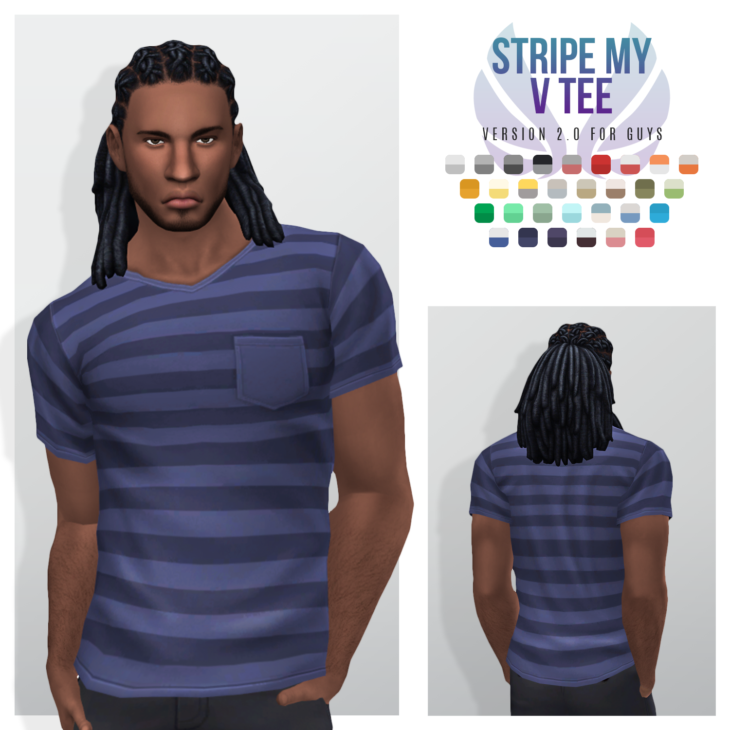 Simsational Designs Simple VNecks Keeping It Simple and Stripe My V