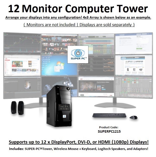 MultiMonitor Tips and Tricks SUPER PC Twelve Display MicroTower