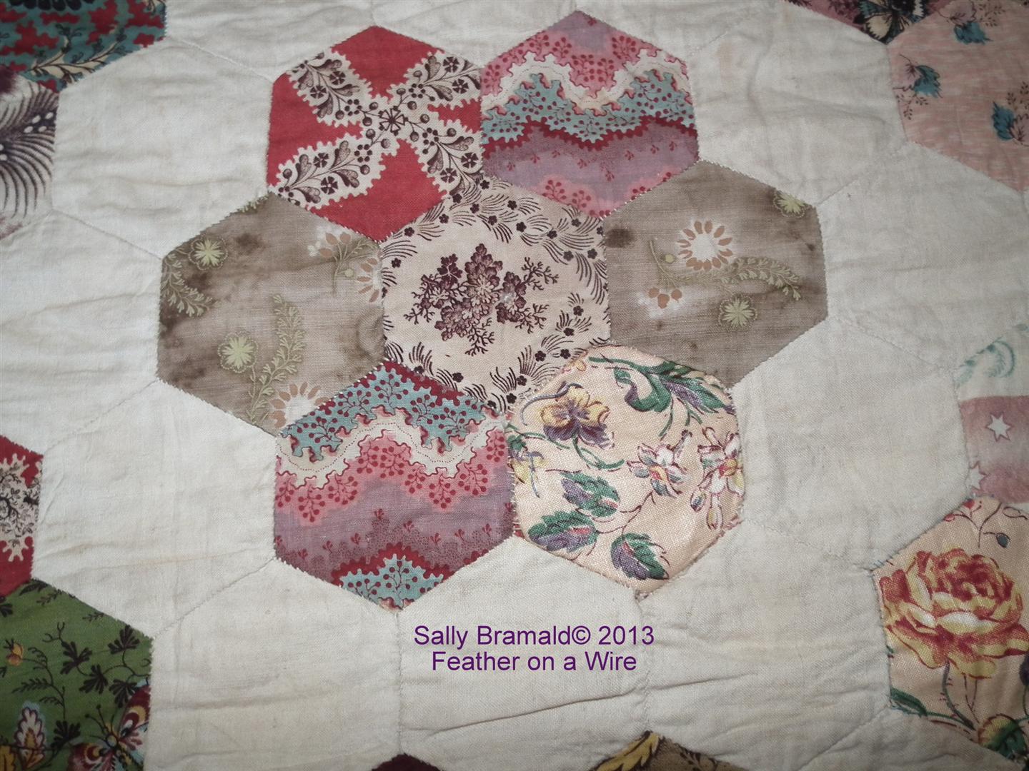 Feather On A Wire One of my old quilts (very photo heavy), Sarah Fox dated 1826