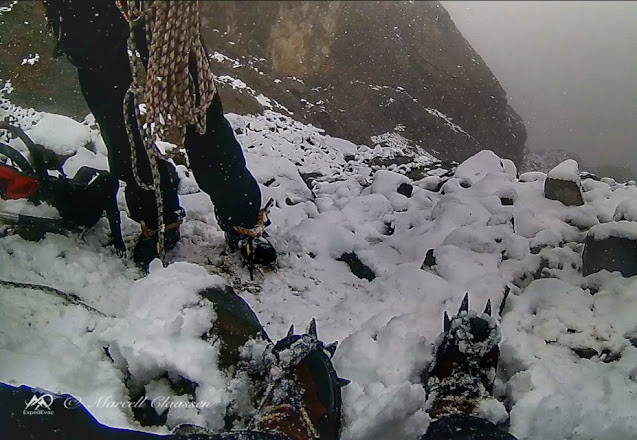 Crampons for the glacier ascent