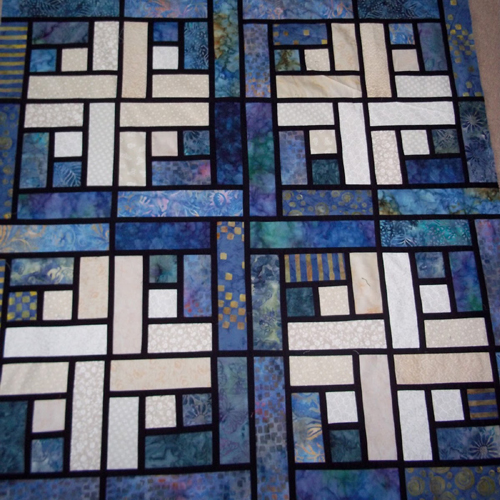 Stained Glass Log Cabin Quilt Pattern