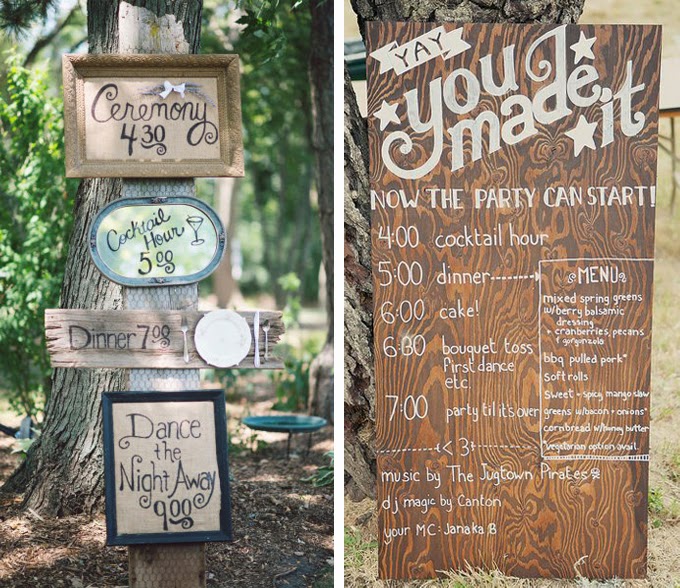 12 Delightful Ways To Use Wedding Signs Throughout Your Wedding - Let Guests Know When Events Occur
