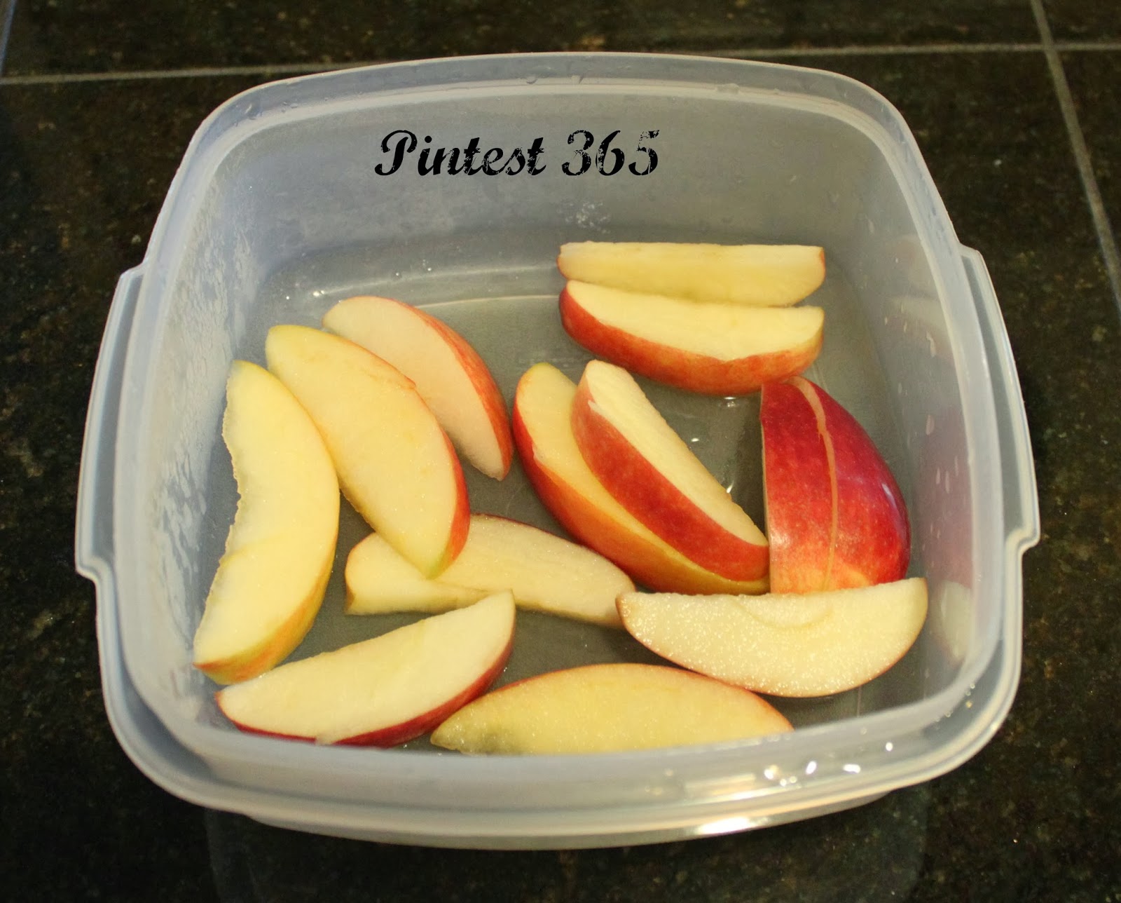 Pintest 365. Day 47 Salt Water Soak to Keep Apples from Turning Brown