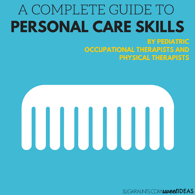 Tips and tricks for helping kids learn to take care of their own personal care skills. These self care skills are helpful for special needs children and kids who are typically developing, part of the Functional Skills for Kids series from Occupational Therapist and Physical Therapist bloggers.