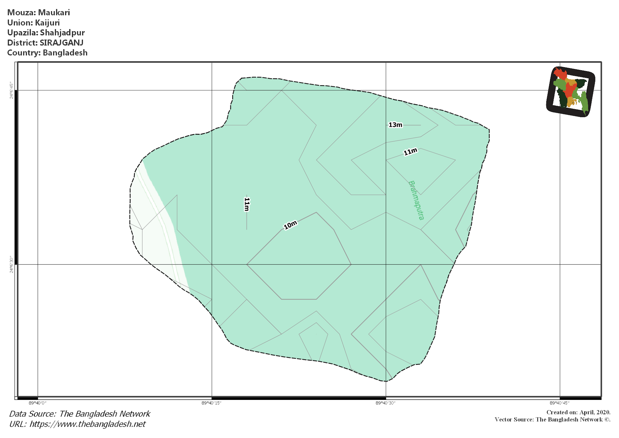 Map of Maukari Mouza of Shahjadpur Upazila, SIRAJGANJ Map of Maukari Mouza of Shahjadpur Upazila, SIRAJGANJ, Bangladesh.