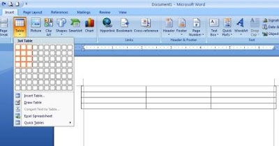 Cara Membuat Table Pada MS Word Dan Dipasang Di Blog