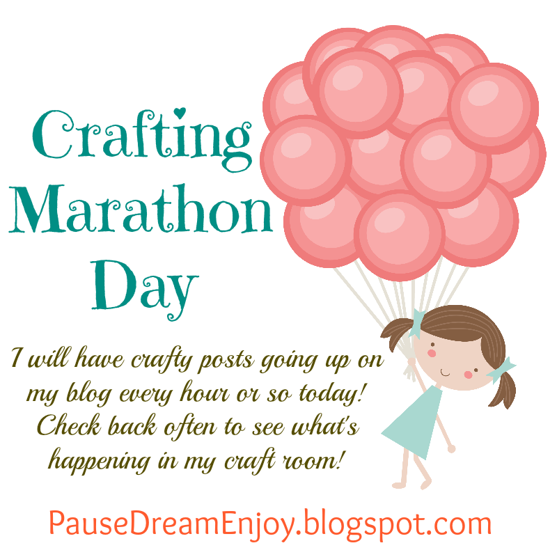 Pause Dream Enjoy Marathon Post 18 Flower Stamping on Tags