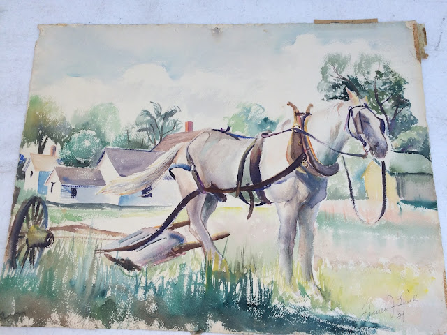 Draft Horse Watercolor by Francis Quirk Horse Image, Horse Painting, water color of Maine Draft Horse