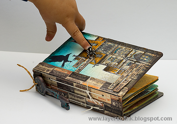 Layers of ink - Halloween Stamped Passport Book Tutorial by Anna-Karin