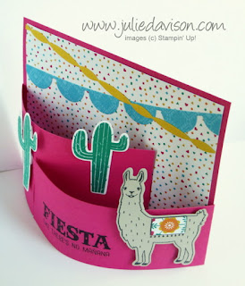 VIDEO Tutorial: How to Make a Bendy Card with Stampin' Up! Birthday Fiesta bundle www.juliedavison.com