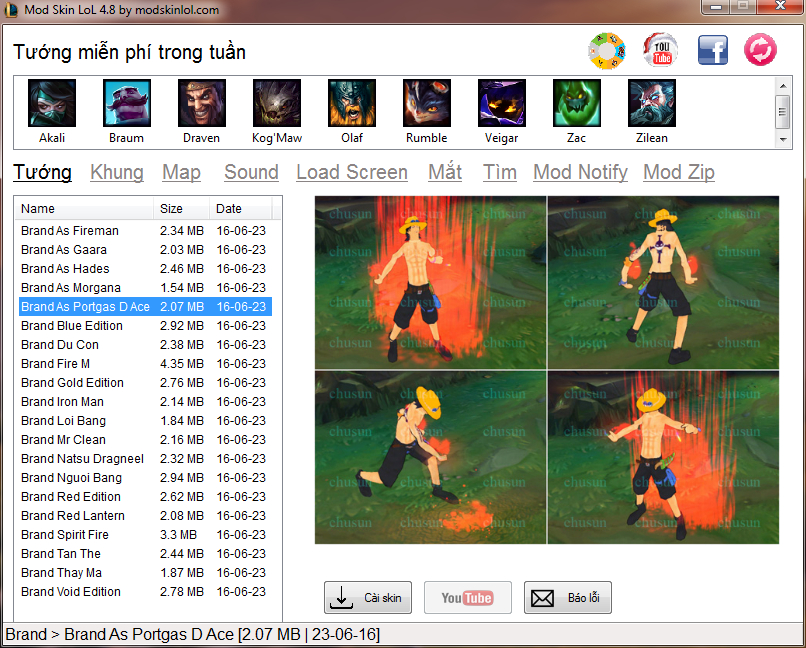 Phần Mềm Tổng Hợp Skin Liên Minh Mod skin lol Tải Mod Skin LOL