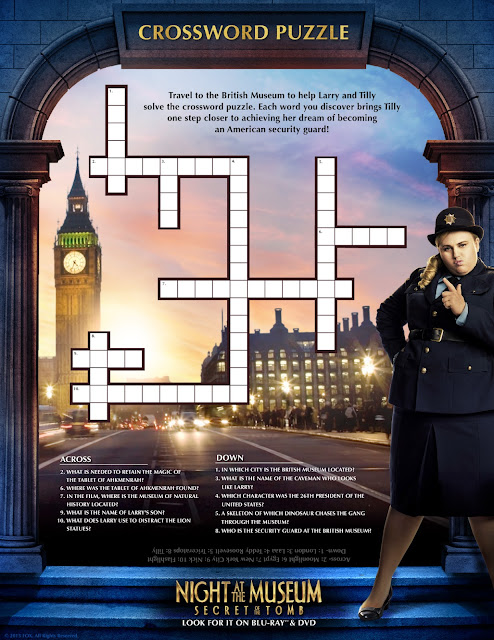 Night at the Museum Secret of the Tomb Crossword Puzzle printables
