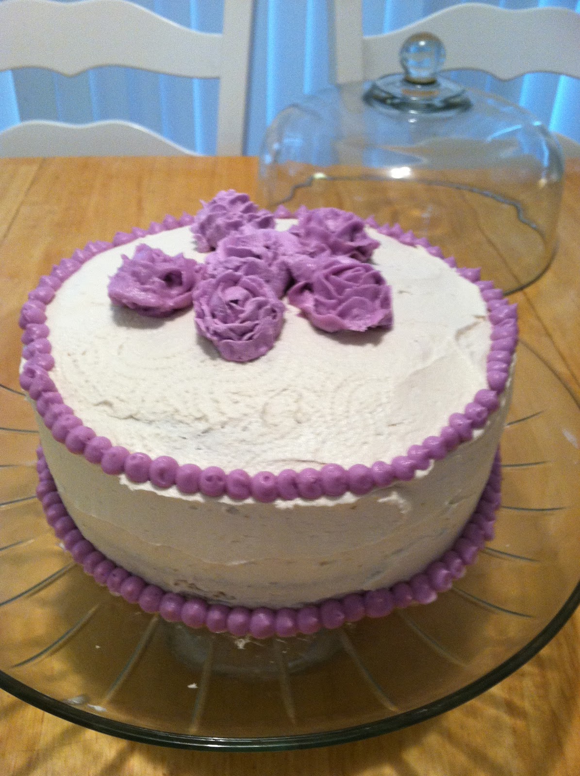 Baking My Way Purple & White Buttercream Cake