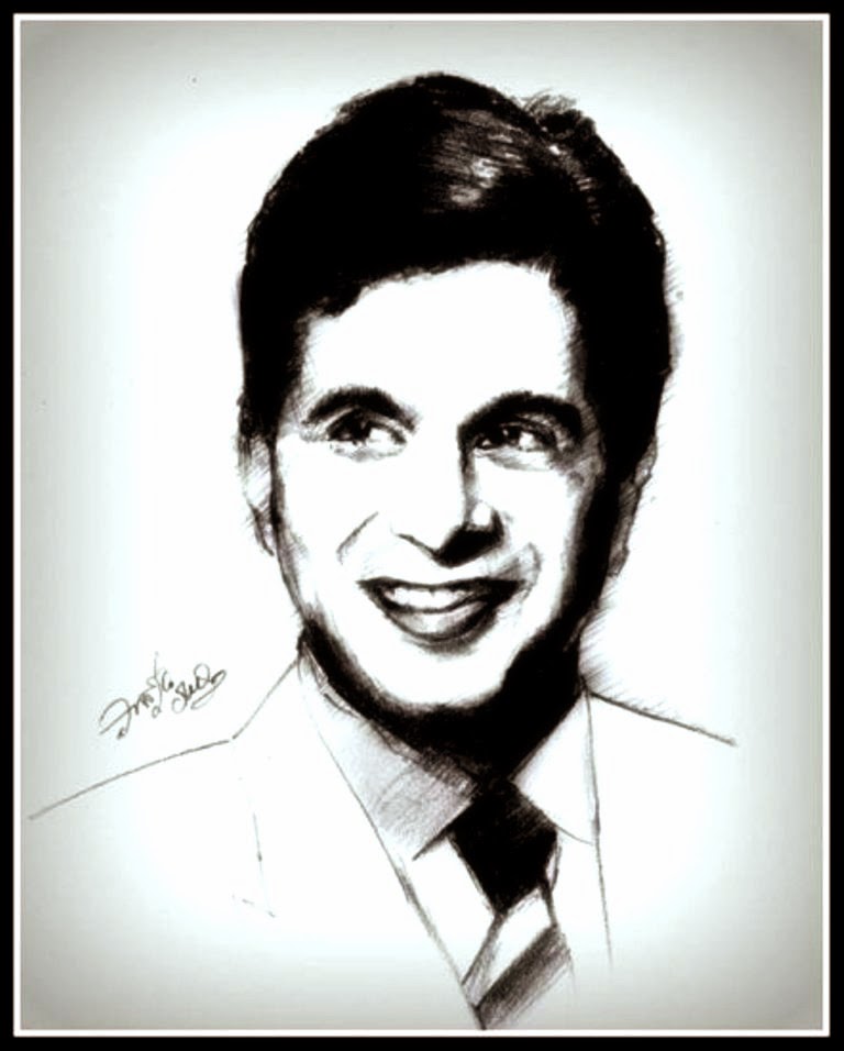 Sketches and Drawings : Dilip Kumar - Pencil drawing.