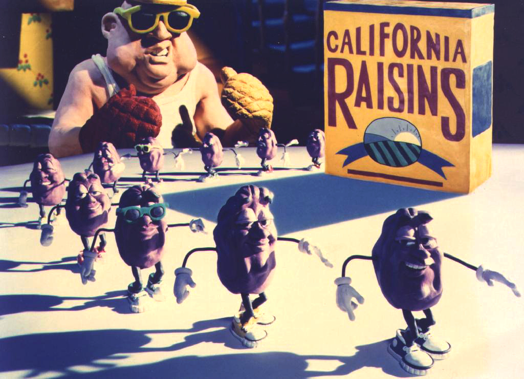 Victoria's interactive media experience California raisins then and now