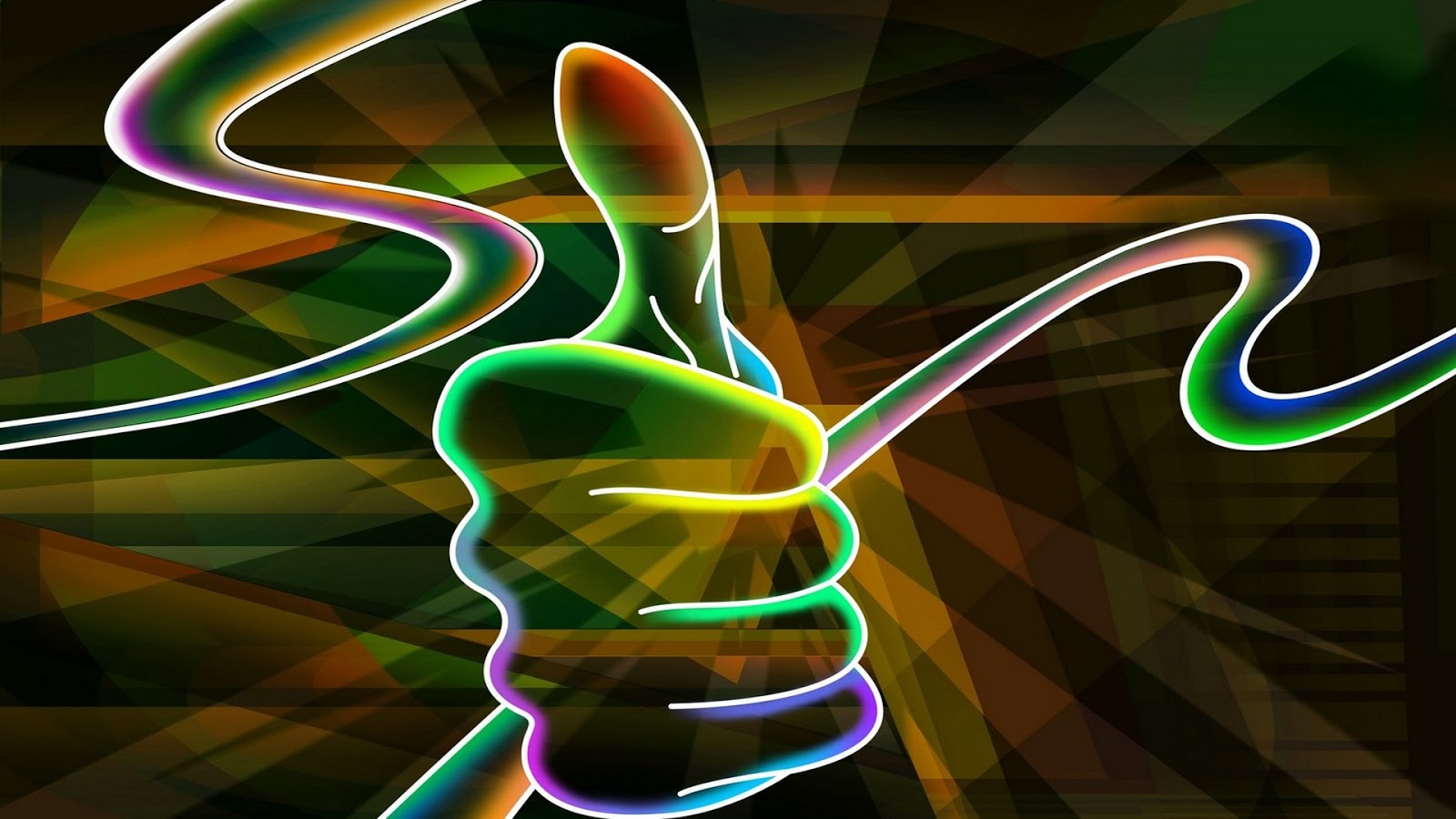 Dijital 3D Neon HD Duvar Kağıtları Rooteto