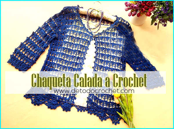 Elástico Irregularidades Centro de la ciudad Chaqueta Calada tejida a Crochet / Patrones