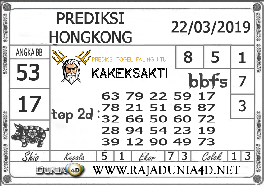 Prediksi Togel HONGKONG DUNIA4D 22 MARET 2019