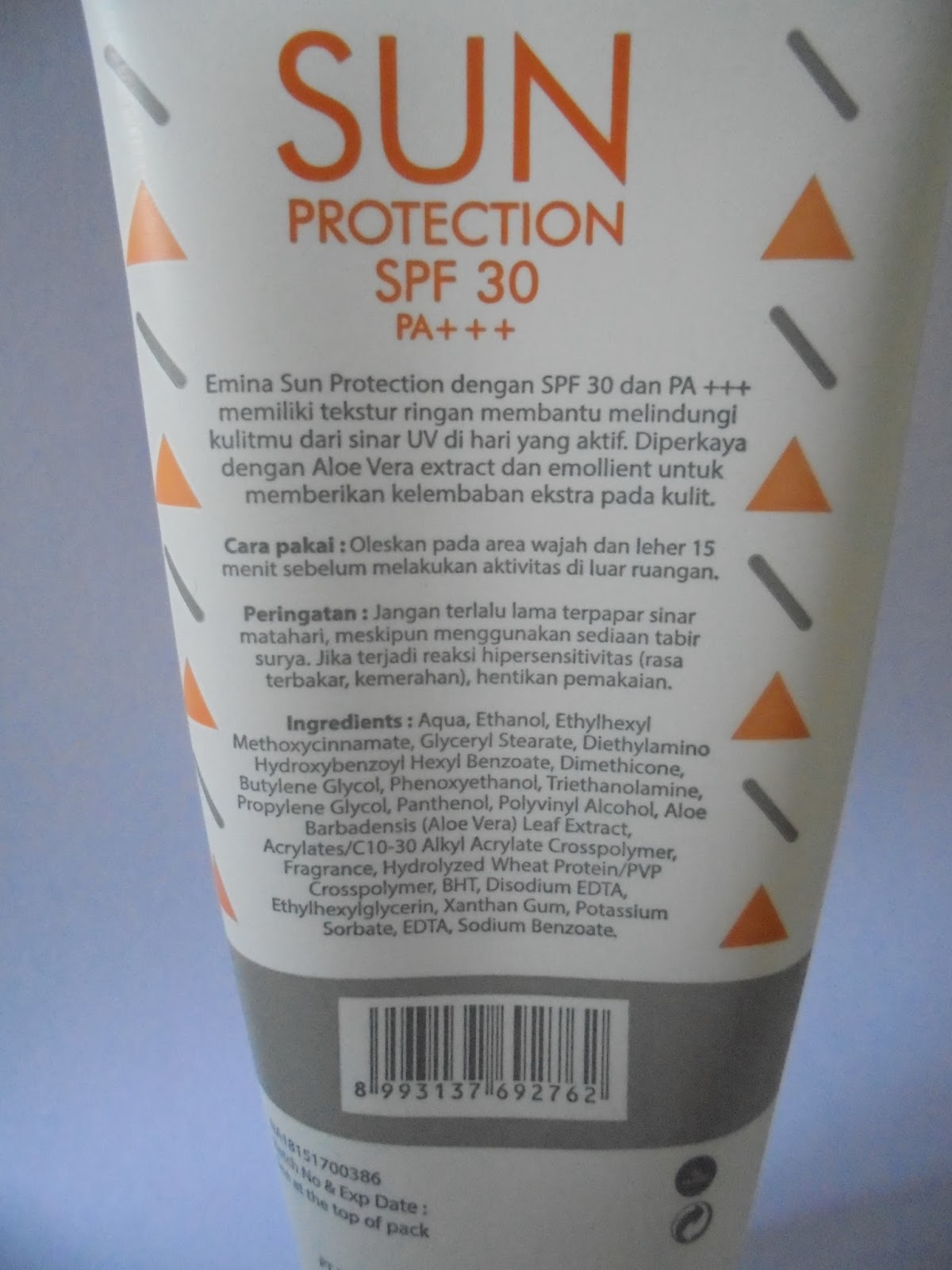 Ratnasari Pevensie's Produk Review Emina Sun Protection SPF 30 PA+++