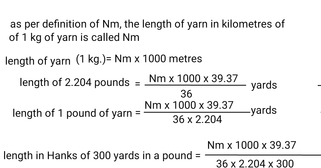 Textile Adviser RELATION BETWEEN LINEN COUNT( LEA) AND NEW METRIC