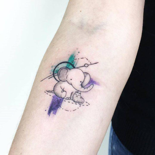 super cute elephant tattoo