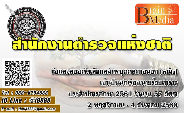 สำนักงานตำรวจแห่งชาติ เปิดสอบ งานราชการ